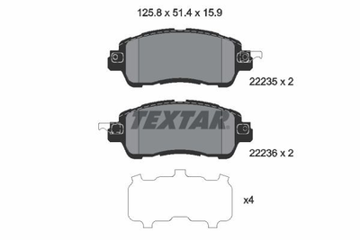 Колодки гальмові TEXTAR 2223501 Mazda 2 DAY63328ZA, DBY13328Z, DAY53328ZA