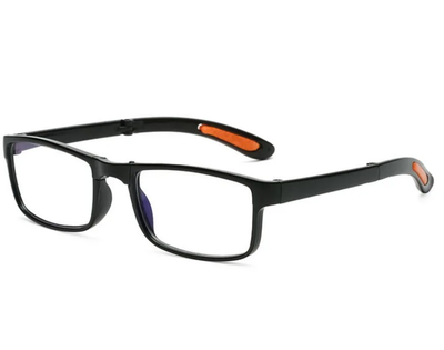Складные очки для чтения +3.50 диоптрий ERIKOLE в пластиковой оправе с чехлом для хранения, черные с красным (74899799)