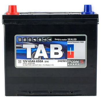 Акумулятор автомобільний TAB 65 Ah/12V Polar S Japan (246 965)