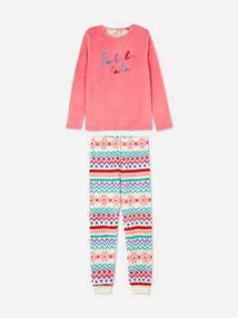 Пижама (кофта+штаны) розовая La la Primark 146см (400094044)