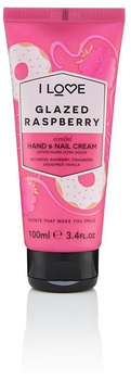Крем для рук і нігтів I Love Scented Hand & Nail Cream зволожувальний глазурований малиновий 100 мл (5060351545631)