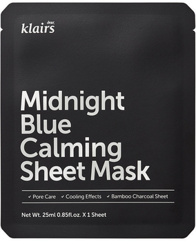 Маска тканинна Dear Klairs Midnight Blue Calming пом`якшувальна 25 мл (8809572890222)