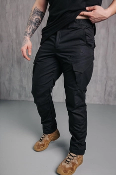 Чоловічі міцні штани «Kayman» чорний колір Поліція із посиленими зонами та накладними кишенями Rip-stop 38-32