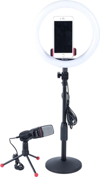Lampa pierścieniowa ze statywem PRO-mocowanie Cre8tor Video Kit (114007) (8719274449041)