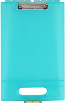 Папка-кейс с ручкой Dexas Clipcase-1 А4 c клипсой 40x25,5 бирюзовый 1717-J35 (1717-J2LE)