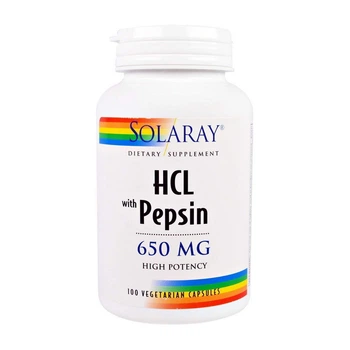 Бетаїн з пепсином Solaray Betaine HCL with pepsin 650 мг (100 капсул)