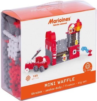 Klocki konstrukcyjne Marioinex Mini Waffle Strażak 185 elementów (5903033903803)