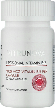 Липосомальный Витамин В12 Vitrunova для лечения и профилактики анемии 1000 мг 30 капсул (8718546676703)