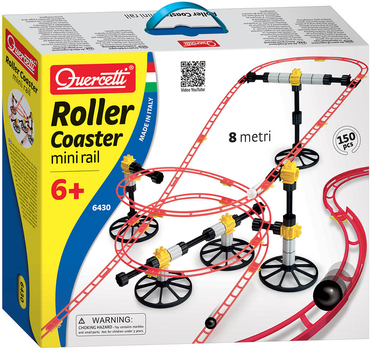Klocki konstrukcyjne Quercetti Ball Track Rollercoaster 150 elementów (8007905064306)
