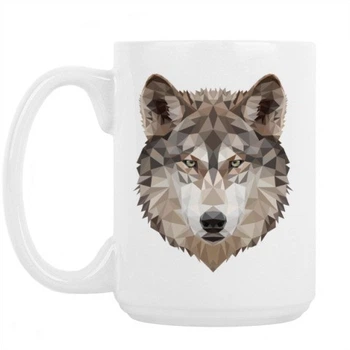 Чашка с принтом : Low Poly Wolf (Волк) RT111123779