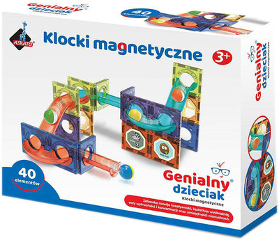 Klocki magnetyczne Askato Genialny dzieciak 40 elementów (6901440117942)