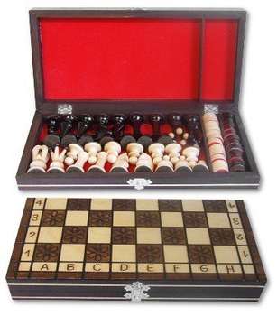 Набір Filipek Шахи та шашки 2 в 1 в дерев'яній коробці (5907180640185)
