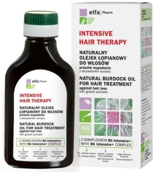 Olejek do włosów Elfa Pharm Intensive Hair Therapy Natural Burdock Oil łopianowy przeciw wypadaniu z aktywatorem wzrostu 100 ml (5901845500326)