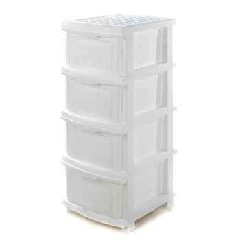 Комод для дому R-Plastic "Компакт Плюс" 4 яруси 34*40*86см білий