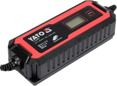 Зарядний прилад мережевий YATO з LCD дисплеєм 230В до акумуляторів 6В-2А 12В-8А, макс. 240 А·год (YT-83001)