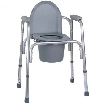 Стул-туалет алюминиевый регулируемый по высоте, кресло-туалет 3 в 1 OSD-BL730200