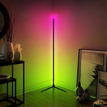 Кутова LED RGB лампа торшер 1.2м з пультом керування підлогова від USB