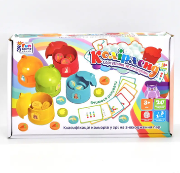 Настільна гра 4FUN Game Club Колірленд 20 карток 5 боксів-будиночків (56703)