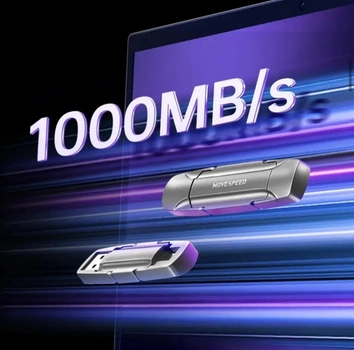 Зовнішній Твердотільний Високошвидкісний 1000Mb/с 2 в 1 USB 3.0 + Type-C SSD накопичувач Movespeed V-Pro S1000 1Tb Grey