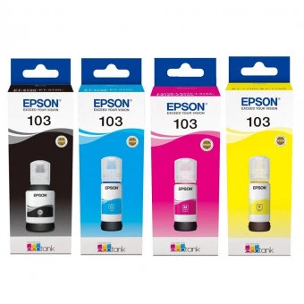 Комплект Оригинальных чернил Epson (№103) L3100,L3101,L3110, L3150,L3151,L3156,L3160,L3250,L3251 4х65ml