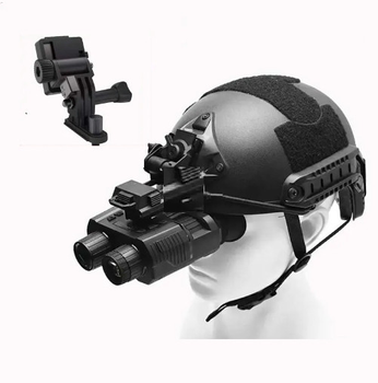 Прибор бинокуляр ночного видения NV8160 до 400м с креплением на голову и шлем Черный (Kali)