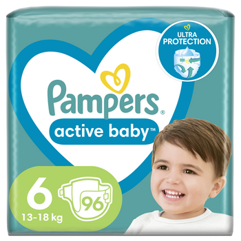 Pieluchy Pampers Active Baby Rozmiar 6 (13-18 kg) 96 szt (8001090951892)