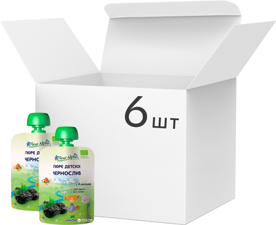 Упаковка фруктового пюре Fleur Alpine Organic чорнослив у паучі 6 шт. х 90 г (5024688101038)