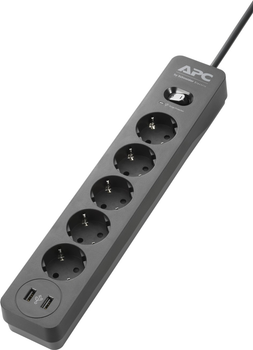 Сетевой фильтр APC Essential SurgeArrest 5 Outlet 2 USB Ports Black (PME5U2B-GR)