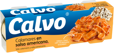 Упаковка кальмарів Calvo в американському соусі 80 г х 3 шт (8410090302632)