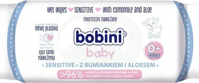 Chusteczki nawilżane Bobini Baby dla dzieci i niemowląt Sensitive 60 szt (5900465238640)