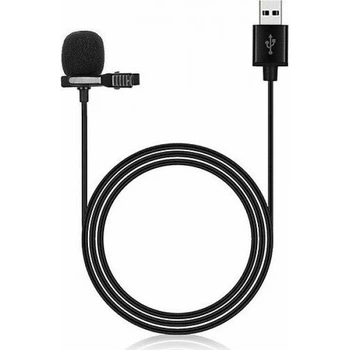 Мікрофон Lavalier петличний нагрудний з кабелем USB JH-044 1.4 м Black