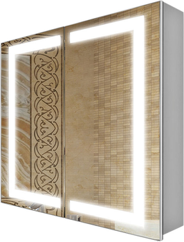 Зеркальный шкаф J-MIRROR Donato 2 дверцы c LED-подсветкой 80х80