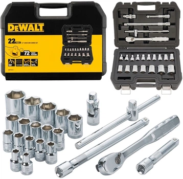 Набір головок DeWalt з тріскачкою 1/2 8-32 мм 22 елементи (DWMT19241-1)