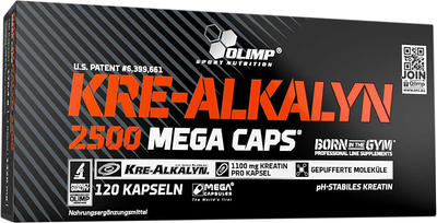 Креатин Olimp Kre-Alkalyn 2500 Mega Caps 120 капсул (5901330003622)