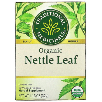Чай із листя кропиви Traditional Medicinals "Organic Nettle Leaf" без кофеїну (16 пакетиків / 32 г)