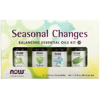 Набор эфирных масел NOW Foods "Seasonal Changes Balancing Essential Oils Kit" (4 флакона по 10 мл)