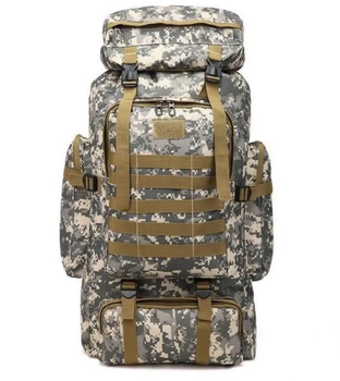 Тактичний військовий рюкзак 85 л сірий піксель