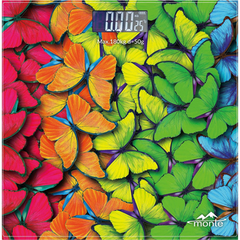 Весы с индикатором заряда батареек 30*30 см Monte