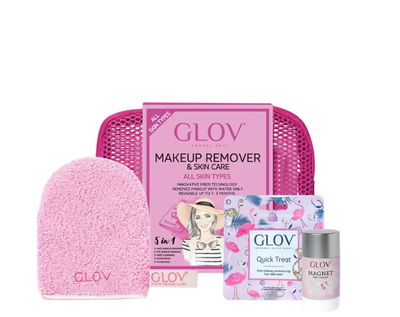 Набір для догляду за обличчям Glov Travel Set рукавичка для чищення + магніт для чищення рукавичок + косметичка (5902768711806)