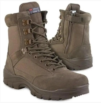 Черевики тактичні Mil-Tec з блискавкою Tactical side zip boot ykk Brown Brown 12822109-43