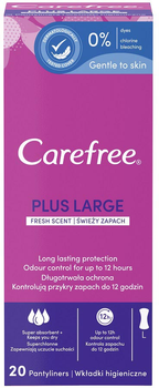 Wkładki higieniczne Carefree Plus Large Fresh świeży zapach 20 szt (3574661487564)