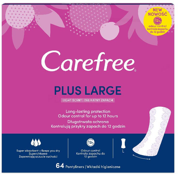Гігієнічні прокладки Carefree Plus Large з легким ароматом 64 шт (3574661487632)