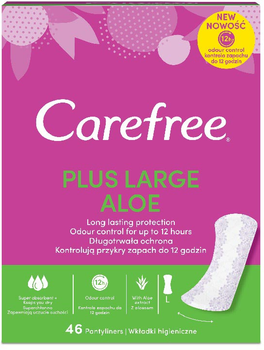 Wkładki higieniczne Carefree Plus Large Aloe vera scent 46 szt (3574661486895)