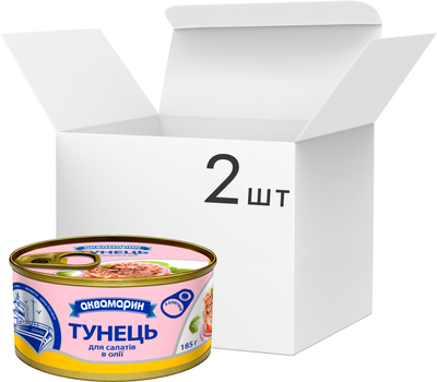 Упаковка тунця салатного Аквамарин 185 г х 2 шт (8852021001380_1)
