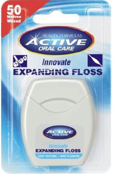 Nić dentystyczna Active Oral Care Expanding Floss pęczniejąca z fluorem miętowa 50 m (5012251006859)
