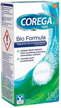 Tabletki do czyszczenia protez zębowych Corega Tabs Bio Formula 136 szt (8590335002388)