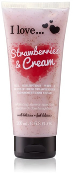 Peeling do ciała I Love... Exfoliating Shower Smoothie Strawberries & Cream 200 ml (5060217188750)
