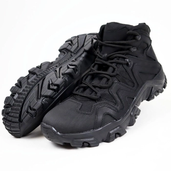 Ботинки кожаные OKSY TACTICAL Black демисезонные 46 размер