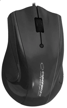 Myszka Esperanza EM125K z podkładką żelową USB Czarna (5901299909133)