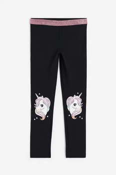Лосини для дівчинки чорні Єдиноріг H&M 128см (400094155)